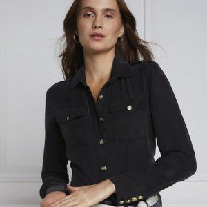 NWT $159 Holland Cooper Luxury Cuprow Women's Black Shirt US size 4